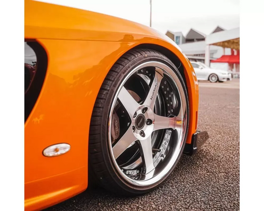 VeilSide Tokyo Drift Andrew Racing Forged Evolution V Black Polish Wheel Mazda RX-7 1993-1998