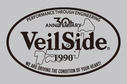 VeilSide 30th Anniversary VeilSide Oval Sticker - 145mm x 90mm - Black