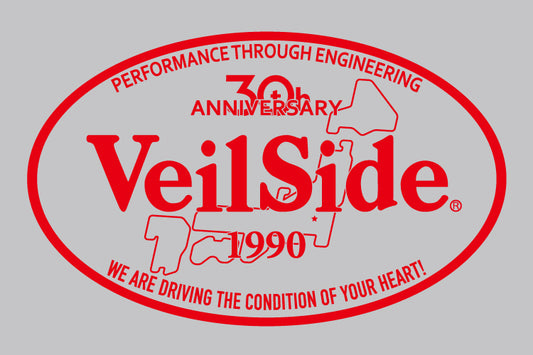 VeilSide 30th Anniversary VeilSide Oval Sticker - 145mm x 90mm - Red