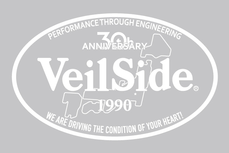 VeilSide 30th Anniversary VeilSide Oval Sticker - 145mm x 90mm - White
