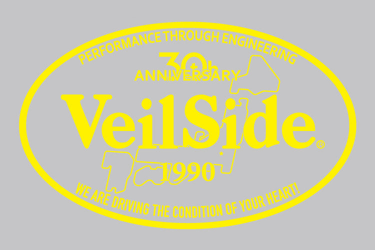 VeilSide 30th Anniversary VeilSide Oval Sticker - 145mm x 90mm - Yellow